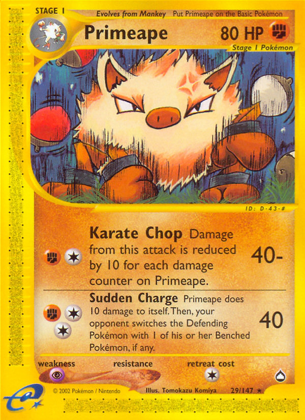 Primeape (29/147) [Aquapolis] | Odin's Place