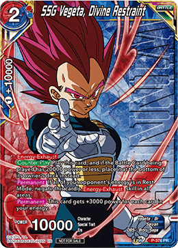 SSG Vegeta, Divine Restraint (Unison Warrior Series Boost Tournament Pack Vol. 7 - Winner) (P-376) [Tournament Promotion Cards] | Odin's Place