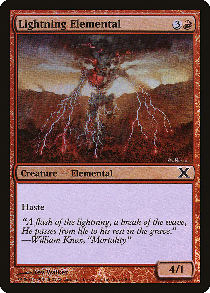 Lightning Elemental (Premium Foil) [Tenth Edition] | Odin's Place