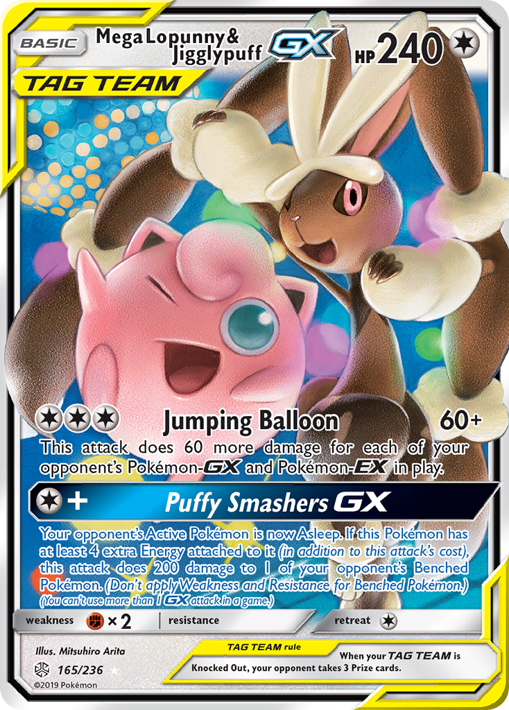 Mega Lopunny & Jigglypuff GX (165/236) [Sun & Moon: Cosmic Eclipse] | Odin's Place