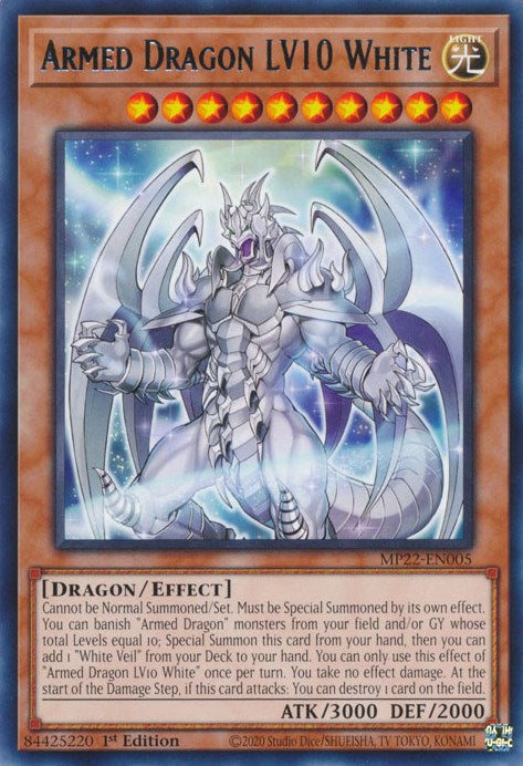 Armed Dragon LV10 White [MP22-EN005] Rare | Odin's Place