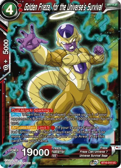 Golden Frieza, for the Universe's Survival (BT16-010) [Realm of the Gods] | Odin's Place
