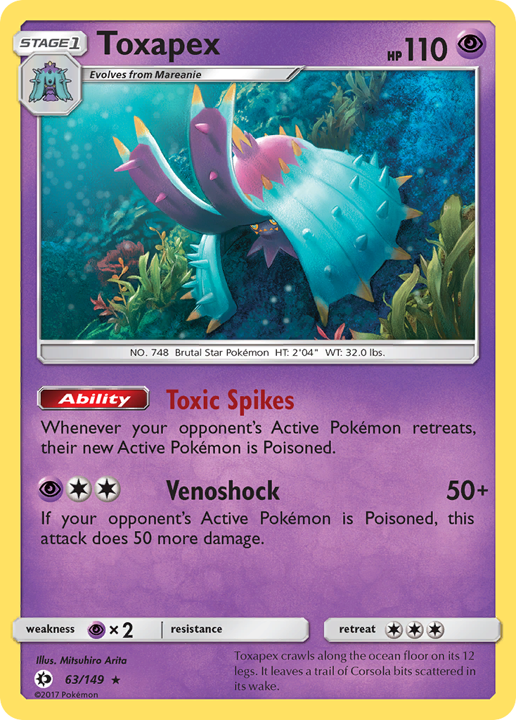Toxapex (63/149) [Sun & Moon: Base Set] | Odin's Place