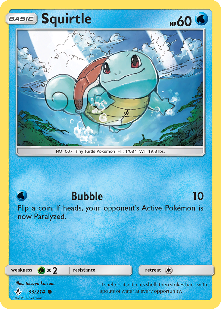 Squirtle (33/214) [Sun & Moon: Unbroken Bonds] | Odin's Place