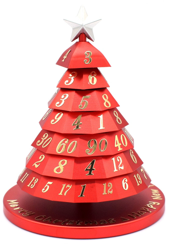 Christmas Tree Metal Dice Thing Red with Gold Numerals | Odin's Place