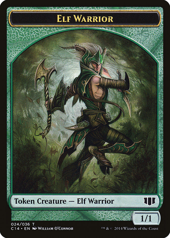 Gargoyle // Elf Warrior Double-Sided Token [Commander 2014 Tokens] | Odin's Place