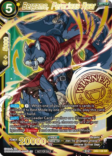 Bergamo, Ferocious Roar (Alternate Art Set 2021 Vol. 3) (DB2-108) [Tournament Promotion Cards] | Odin's Place