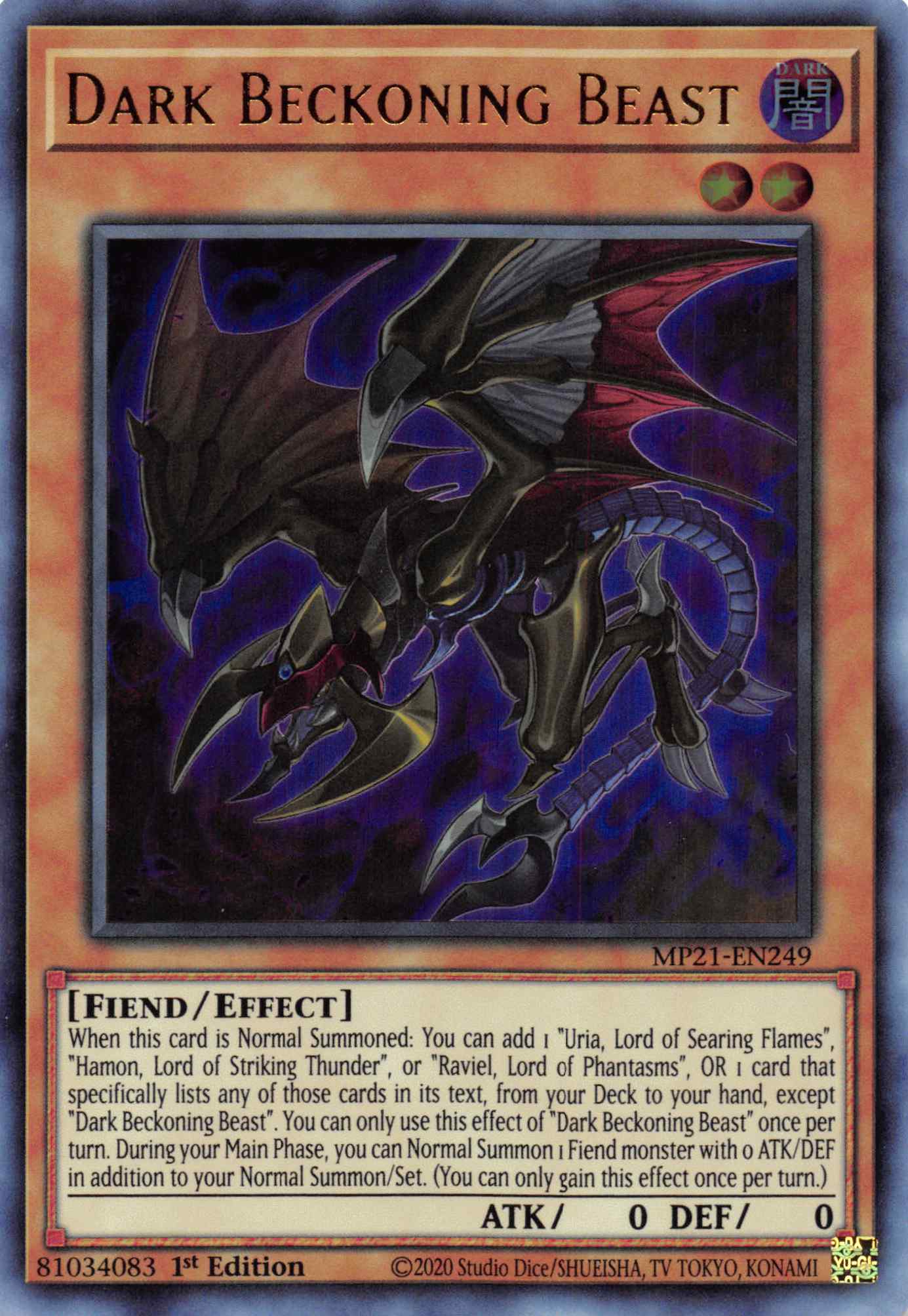 Dark Beckoning Beast [MP21-EN249] Ultra Rare | Odin's Place