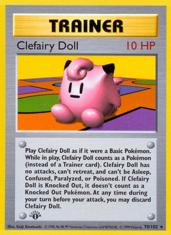 Clefairy Doll (70/102) (Shadowless) [Base Set 1st Edition] | Odin's Place