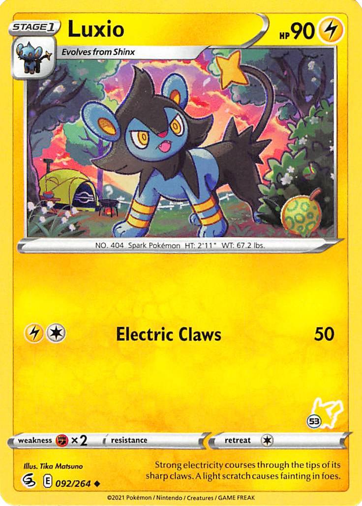 Luxio (092/264) (Pikachu Stamp #53) [Battle Academy 2022] | Odin's Place