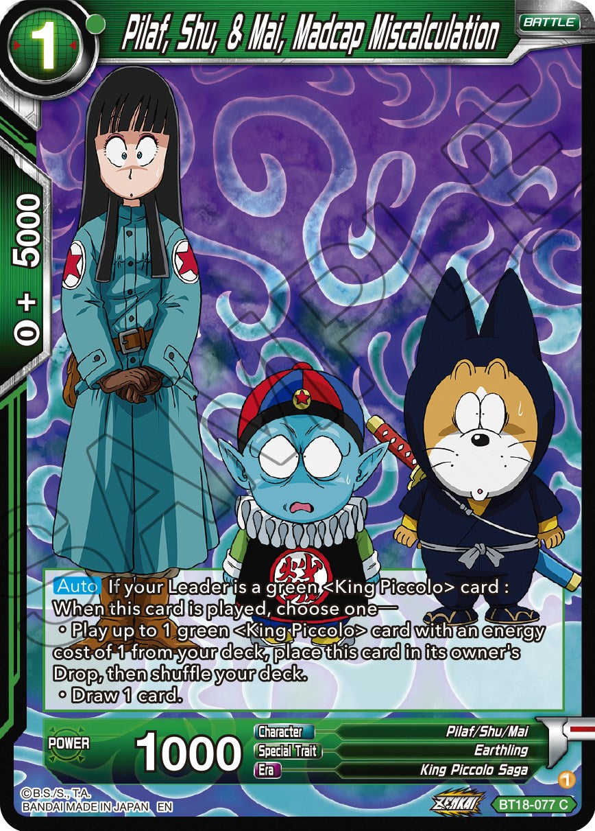 Pilaf, Shu, & Mai, Madcap Miscalculation (BT18-077) [Dawn of the Z-Legends] | Odin's Place