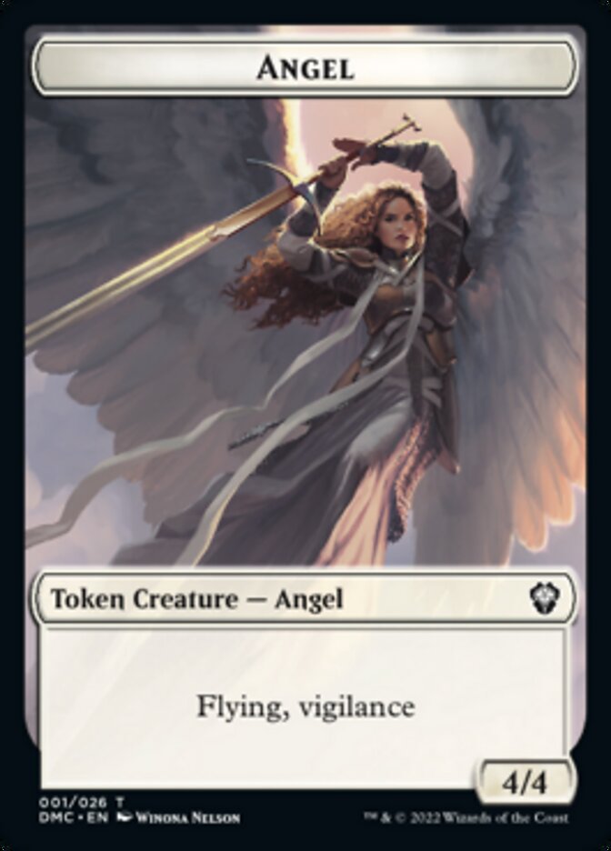 Kavu // Angel Double-Sided Token [Dominaria United Commander Tokens] | Odin's Place