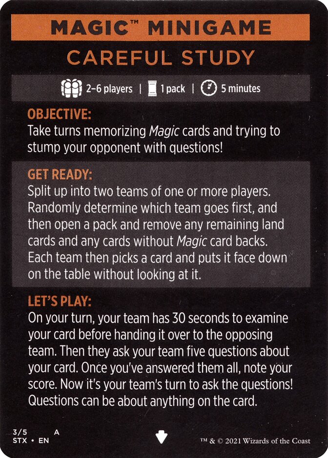 Careful Study (Magic Minigame) [Strixhaven: School of Mages Minigame] | Odin's Place