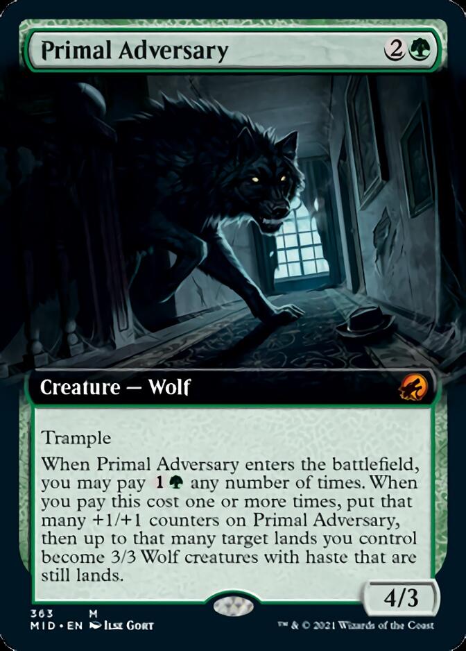 Primal Adversary (Extended Art) [Innistrad: Midnight Hunt] | Odin's Place