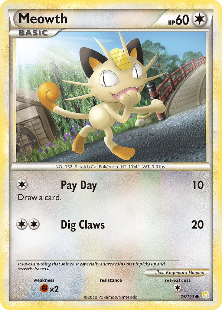 Meowth (75/123) [HeartGold & SoulSilver: Base Set] | Odin's Place