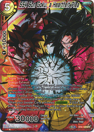 SS4 Son Goku, a Heartfelt Plea (SPR) (BT8-110) [Malicious Machinations] | Odin's Place