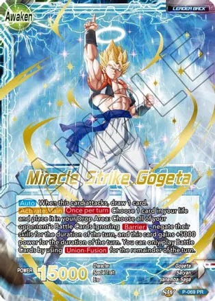 Son Goku & Vegeta // Miracle Strike Gogeta (Gold Stamped) (P-069) [Mythic Booster] | Odin's Place