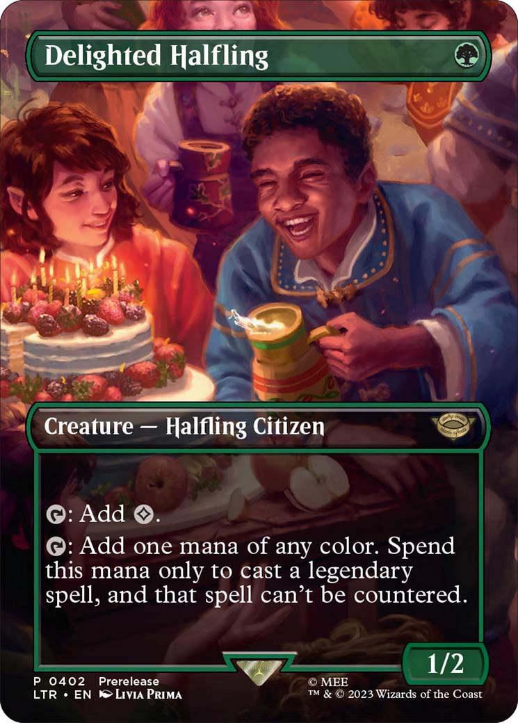 Delighted Halfling (Borderless Alternate Art) [The Lord of the Rings: Tales of Middle-Earth] | Odin's Place