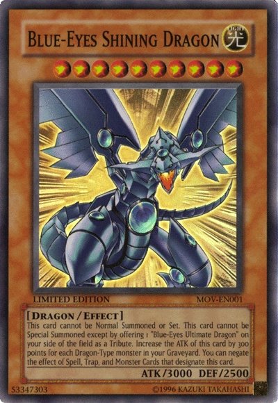 Blue-Eyes Shining Dragon [MOV-EN001] Super Rare | Odin's Place