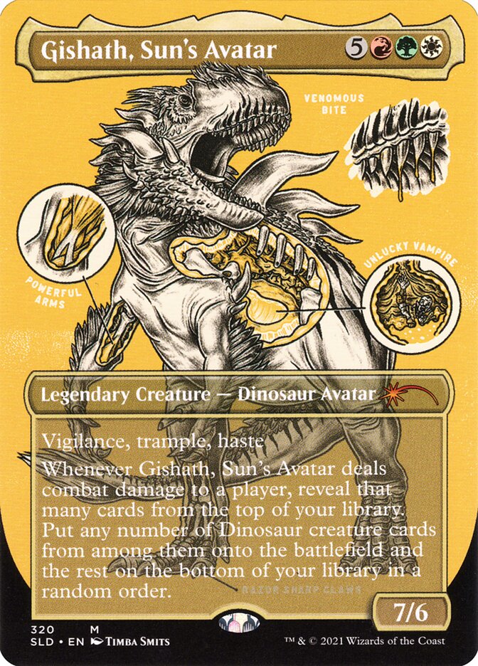 Gishath, Sun's Avatar (Borderless Foil Etched) [Secret Lair Drop Series] | Odin's Place