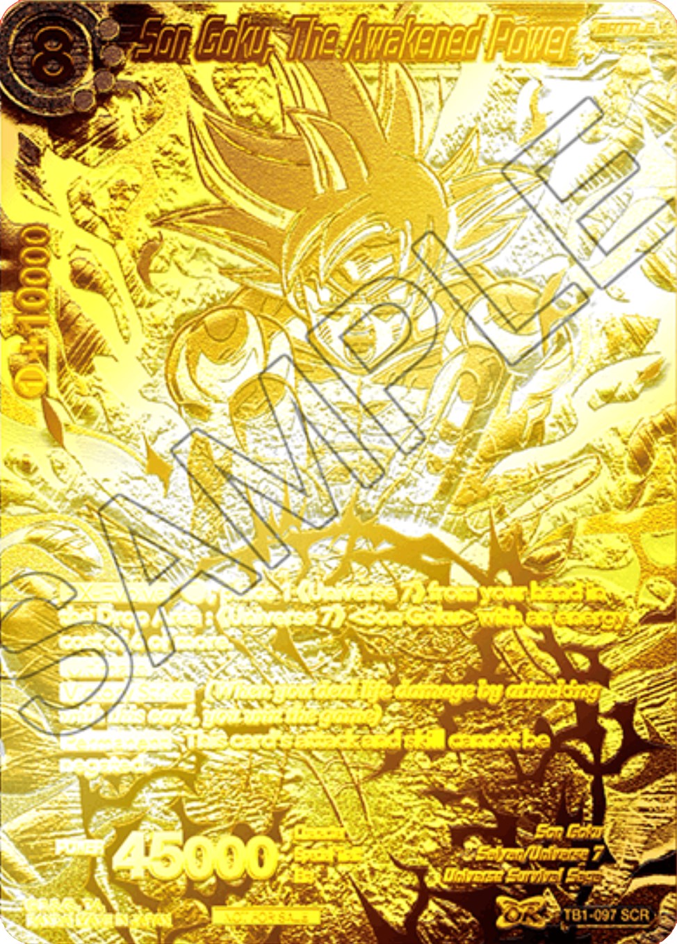 Son Goku, The Awakened Power (2021 World Championship) (Metal Gold Foil) (TB1-097) [Tournament Promotion Cards] | Odin's Place