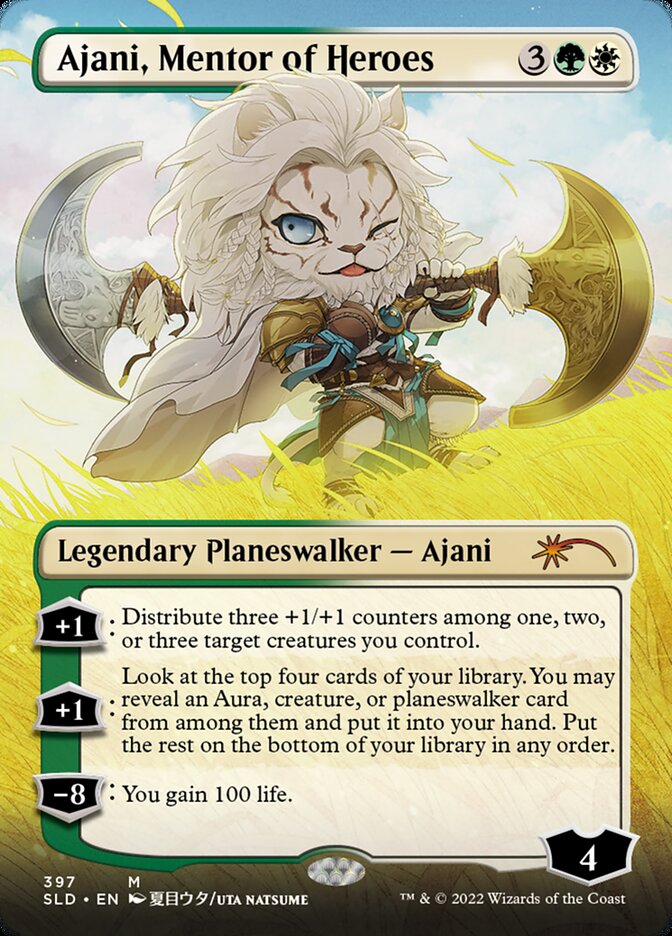 Ajani, Mentor of Heroes (Borderless) [Secret Lair Drop Series] | Odin's Place