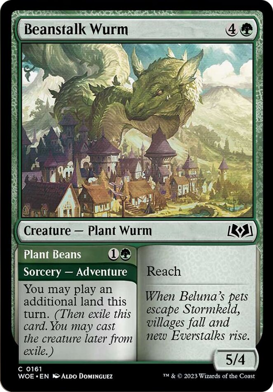 Beanstalk Wurm // Plant Beans [Wilds of Eldraine] | Odin's Place