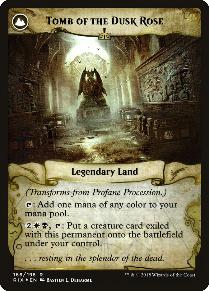 Profane Procession // Tomb of the Dusk Rose [Rivals of Ixalan Prerelease Promos] | Odin's Place