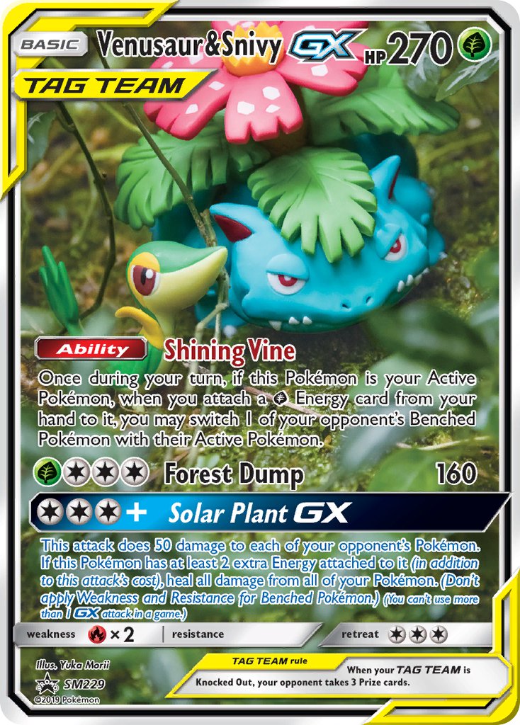 Venusaur & Snivy GX (SM229) [Sun & Moon: Black Star Promos] | Odin's Place