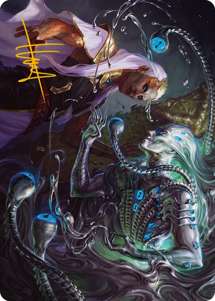 Mirage Mockery Art Card (Gold-Stamped Signature) [Phyrexia: All Will Be One Art Series] | Odin's Place