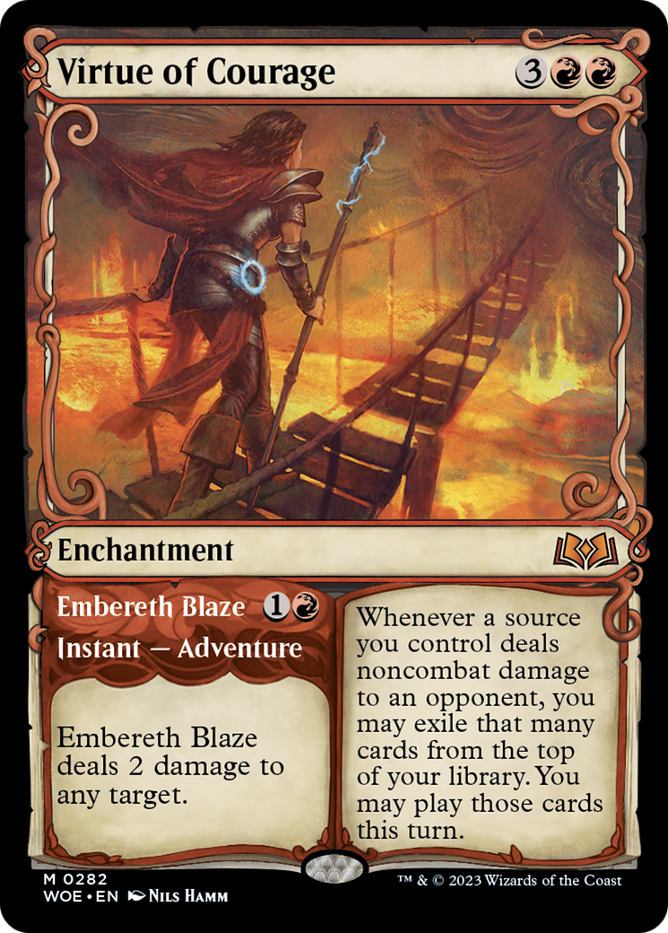 Virtue of Courage // Embereth Blaze (Showcase) [Wilds of Eldraine] | Odin's Place