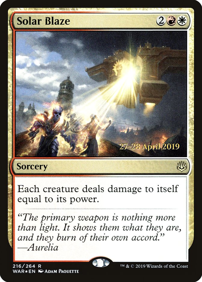 Solar Blaze (216) [War of the Spark Prerelease Promos] | Odin's Place