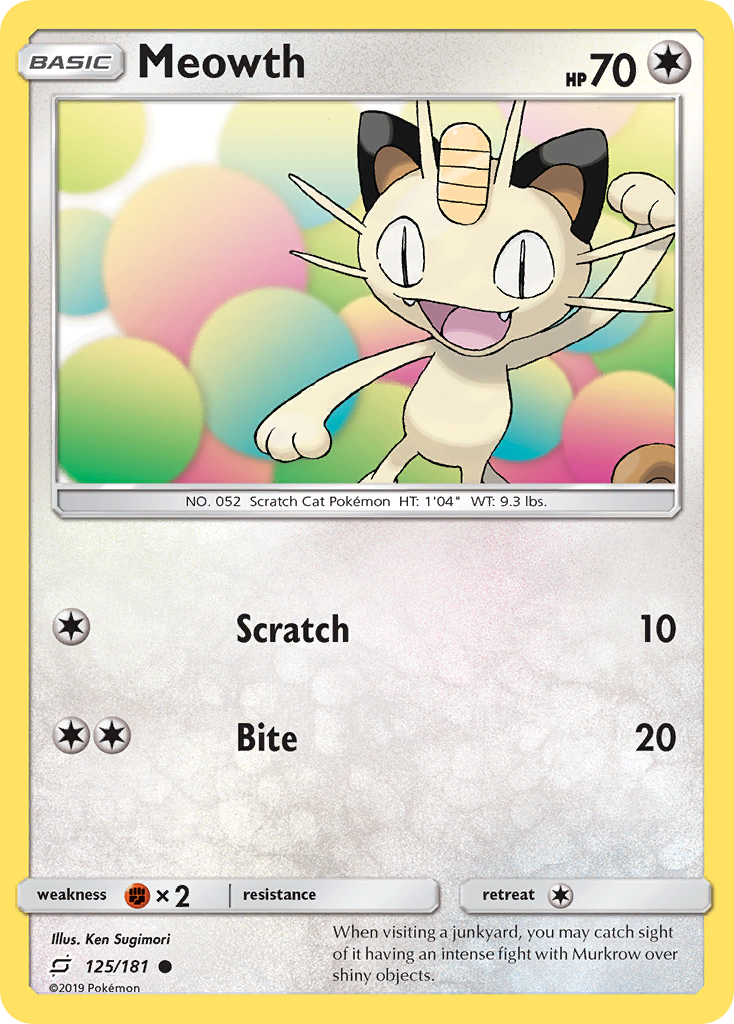 Meowth (125/181) [Sun & Moon: Team Up] | Odin's Place