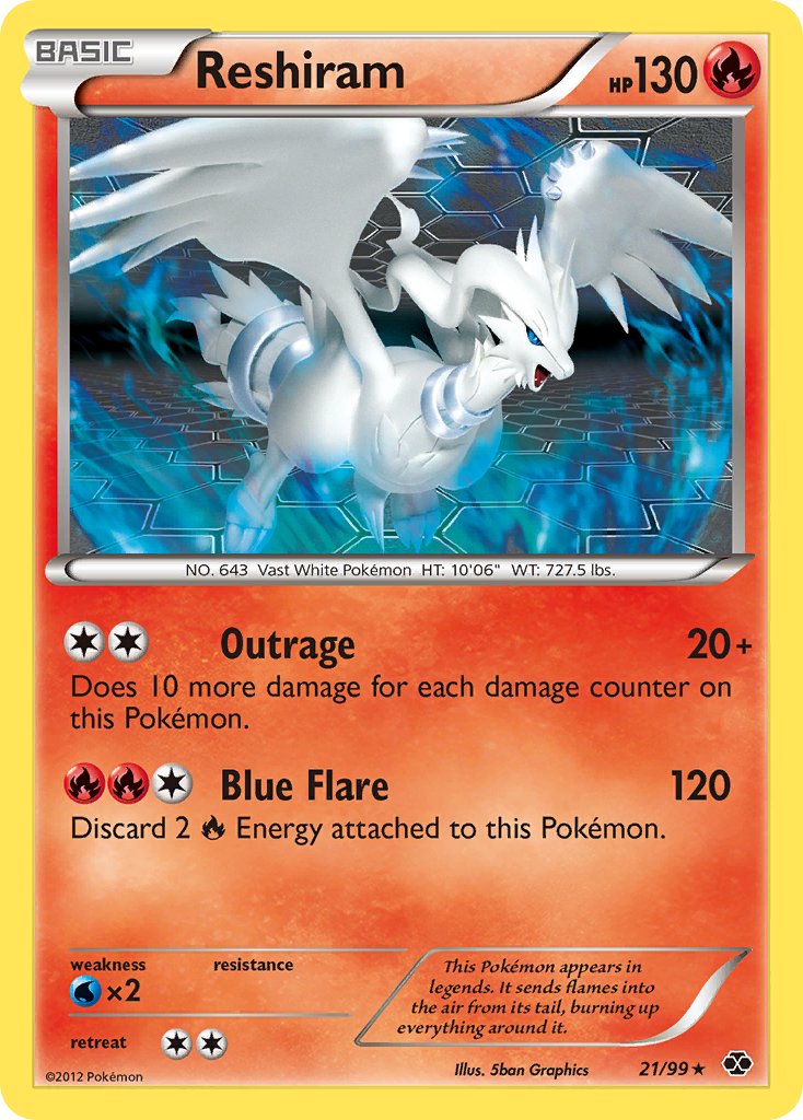 Reshiram (21/99) (Theme Deck Exclusive) [Black & White: Next Destinies] | Odin's Place