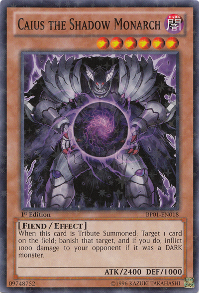 Caius the Shadow Monarch [BP01-EN018] Starfoil Rare | Odin's Place