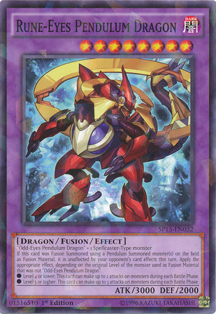 Rune-Eyes Pendulum Dragon [SP15-EN032] Shatterfoil Rare | Odin's Place