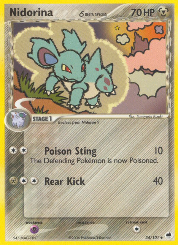 Nidorina (34/101) (Delta Species) [EX: Dragon Frontiers] | Odin's Place
