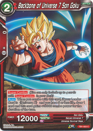 Backbone of Universe 7 Son Goku (TB1-003) [The Tournament of Power] | Odin's Place