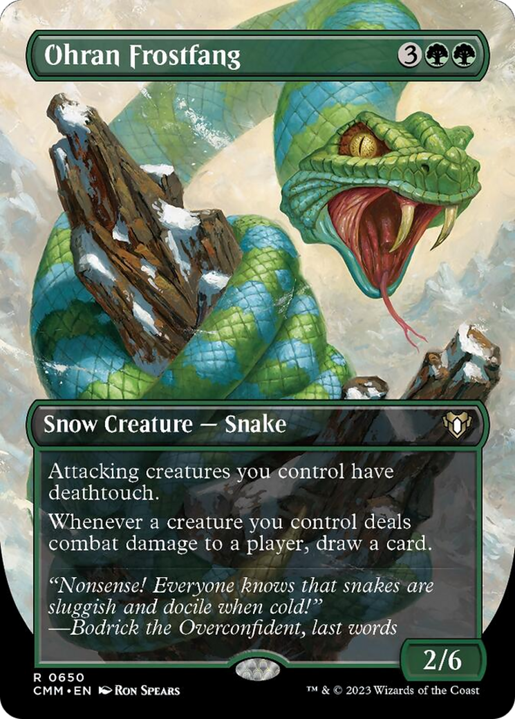 Ohran Frostfang (Borderless Alternate Art) [Commander Masters] | Odin's Place