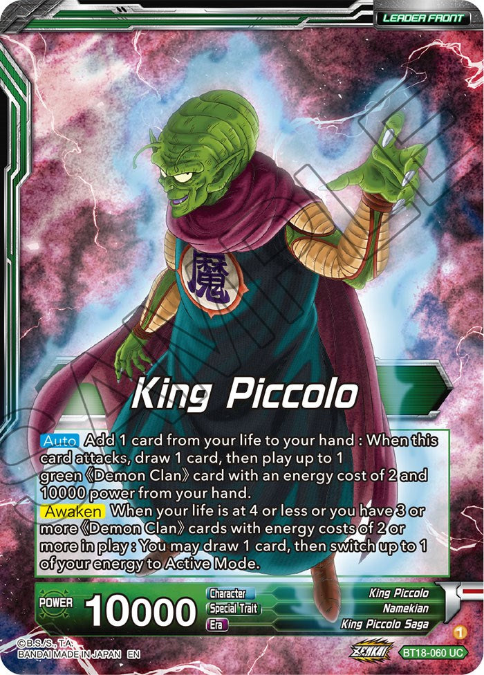 King Piccolo // King Piccolo, World Conquest Awaits (BT18-060) [Dawn of the Z-Legends Prerelease Promos] | Odin's Place