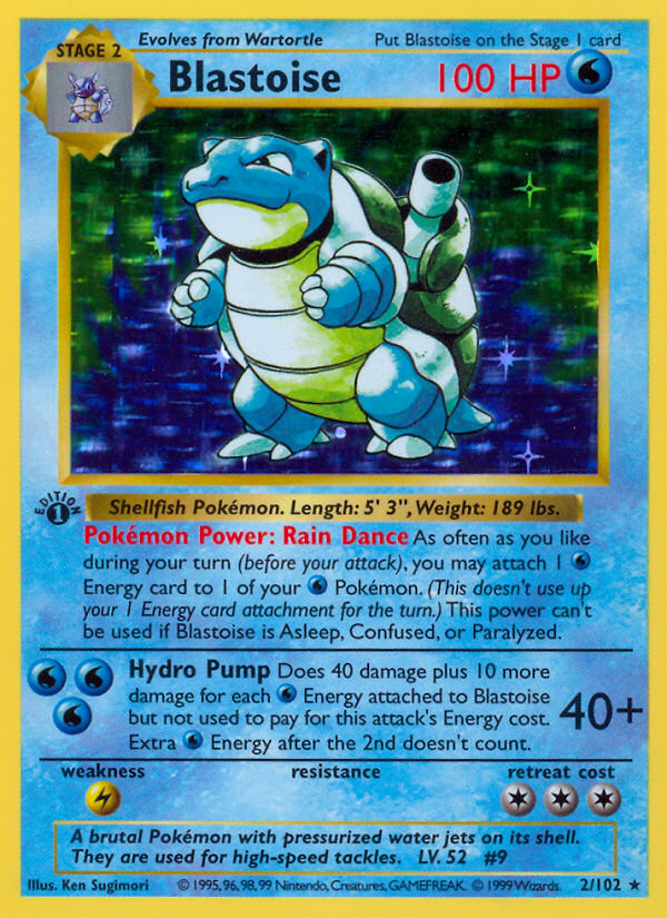 Blastoise (2/102) (Shadowless) [Base Set 1st Edition] | Odin's Place