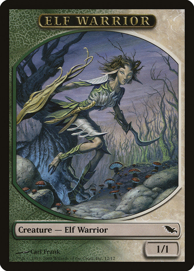 Elf Warrior Token (12/12) [Shadowmoor Tokens] | Odin's Place