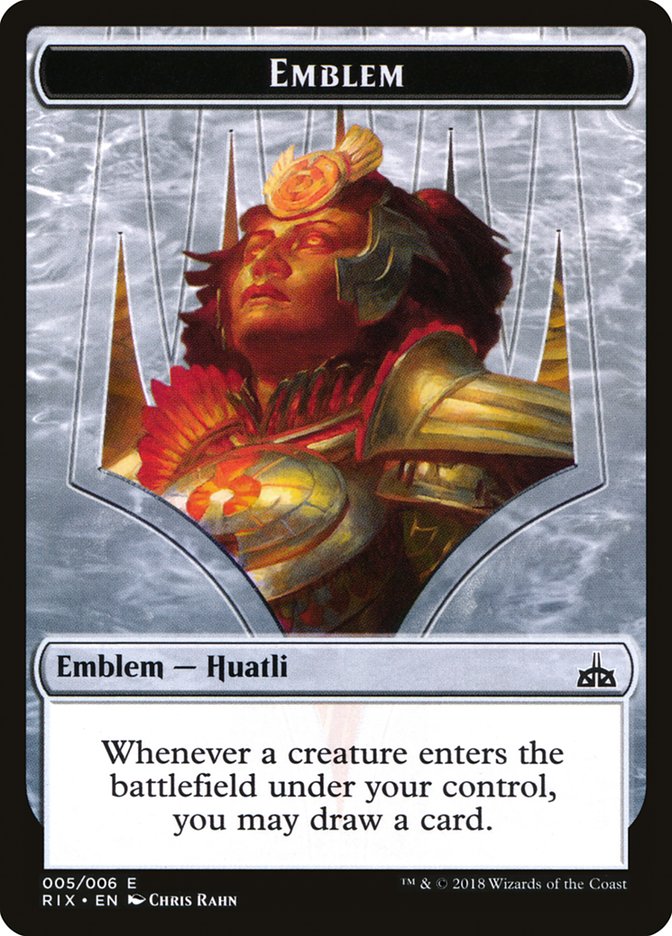 Huatli, Radiant Champion Emblem (5) [Rivals of Ixalan Tokens] | Odin's Place