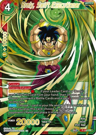 Broly, Swift Executioner (Gold Stamped) (P-205) [Mythic Booster] | Odin's Place
