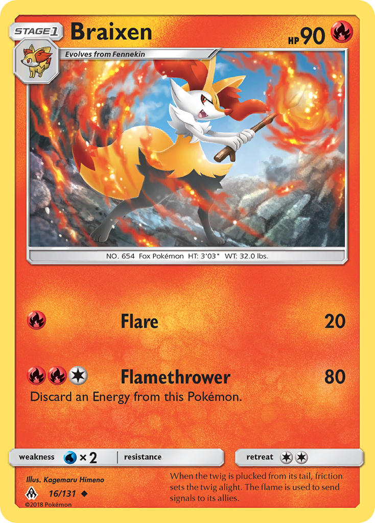 Braixen (16/131) [Sun & Moon: Forbidden Light] | Odin's Place