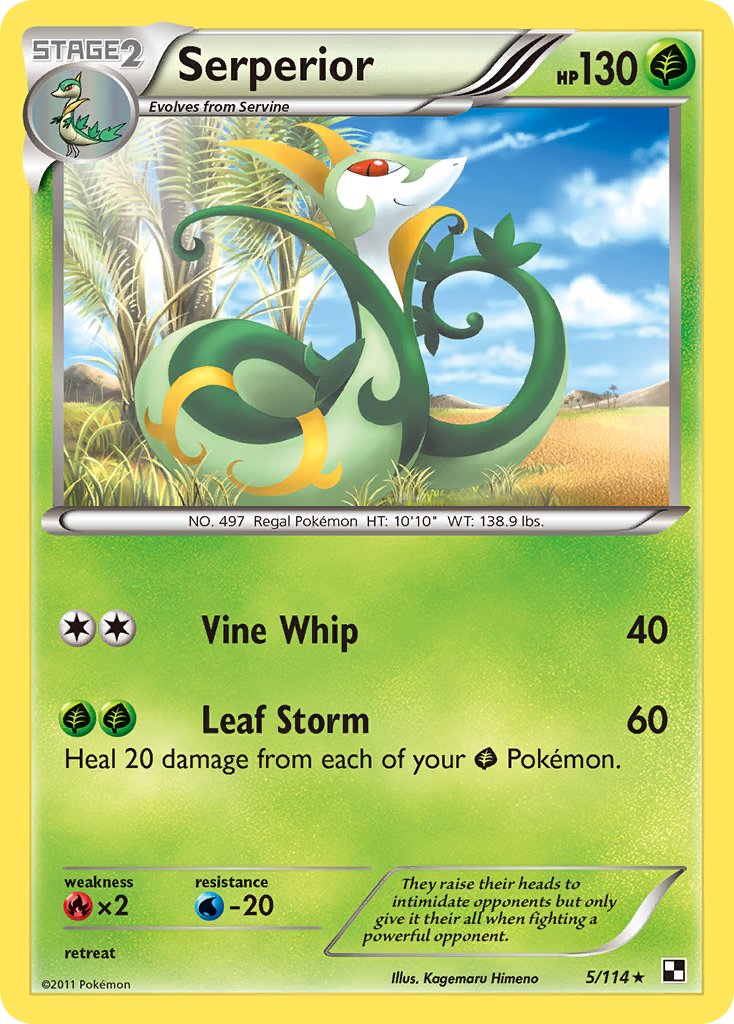 Serperior (5/114) (Green Tornado) (Theme Deck Exclusive) [Black & White: Base Set] | Odin's Place