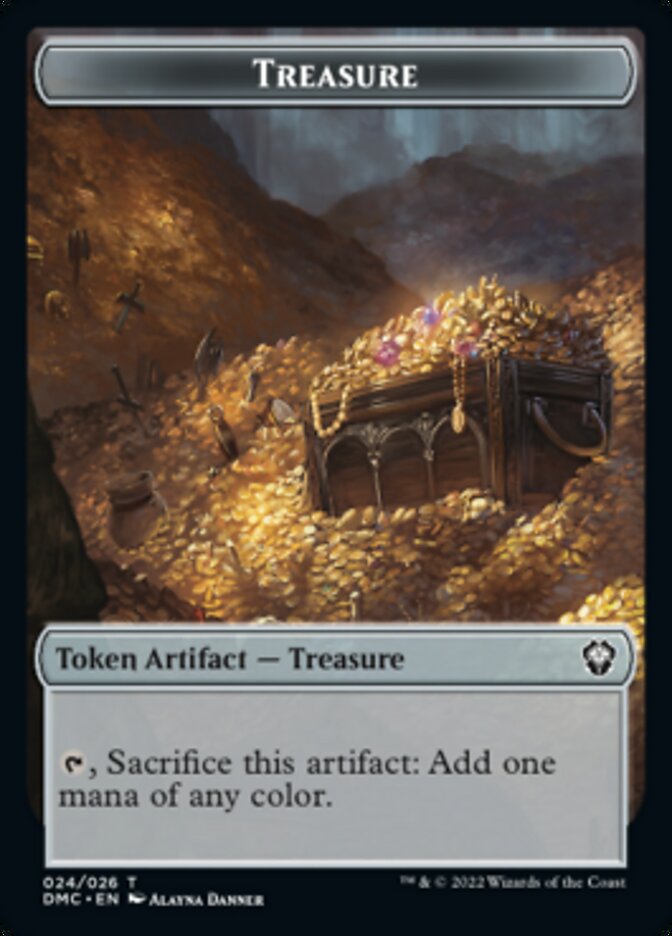 Elephant // Treasure Double-Sided Token [Dominaria United Commander Tokens] | Odin's Place