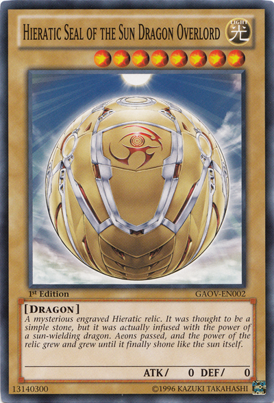 Hieratic Seal of the Sun Dragon Overlord [GAOV-EN002] Common | Odin's Place