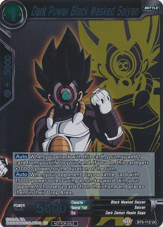 Dark Power Black Masked Saiyan (Event Pack 3 - 2019) (BT5-112_PR) [Promotion Cards] | Odin's Place