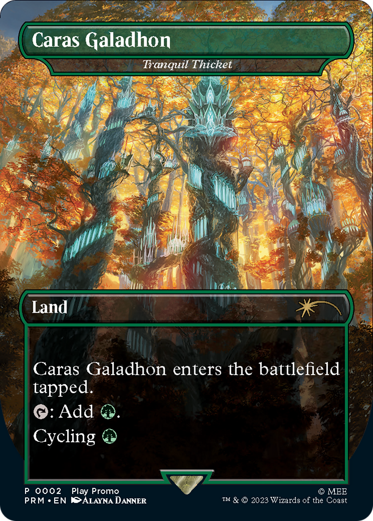 Tranquil Thicket - Caras Galadhon (Borderless) [Wizards Play Network 2023] | Odin's Place